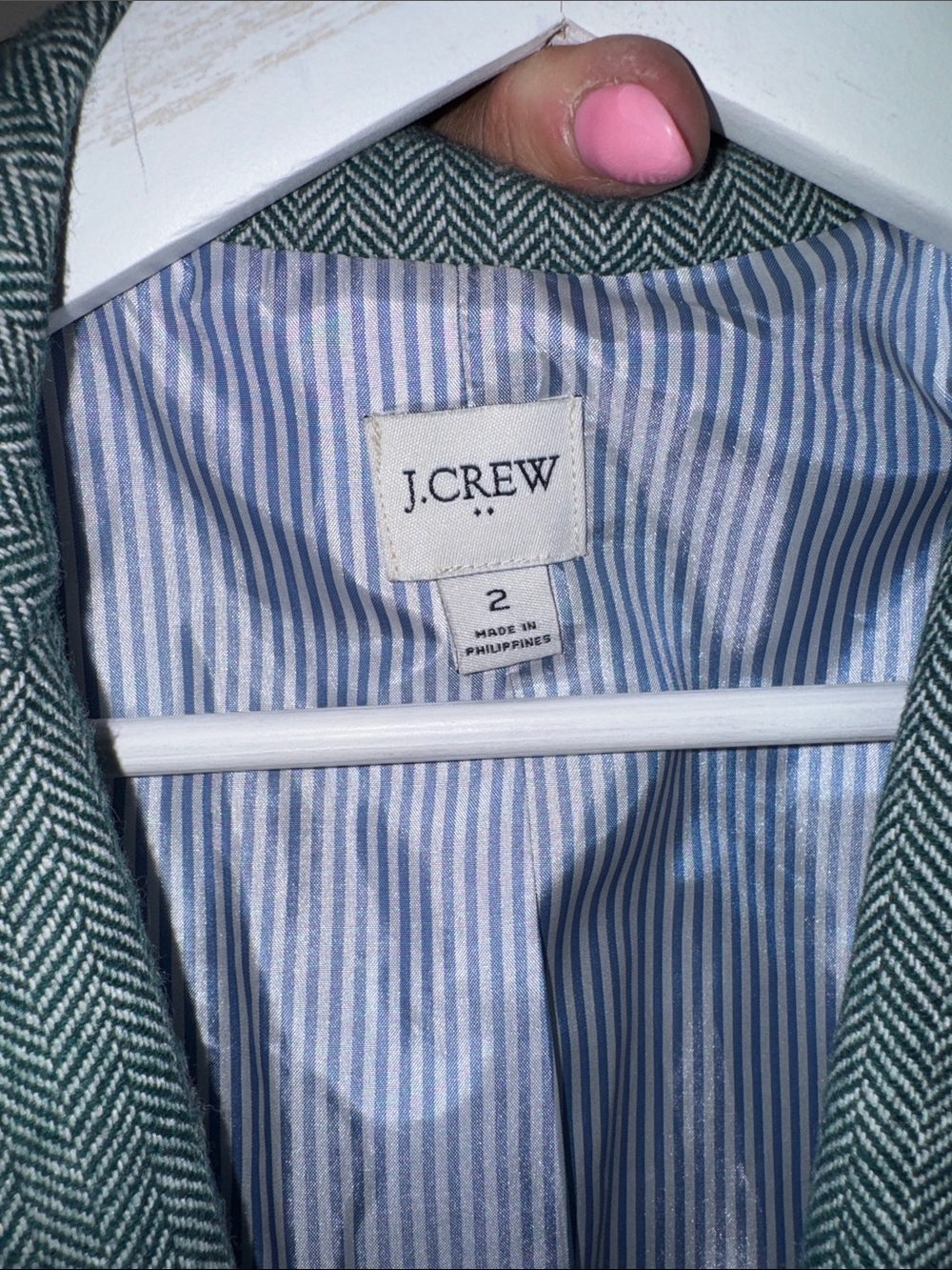 J. Crew Women's Grey Herringbone Tailored Blazer - Picture 2 of 3